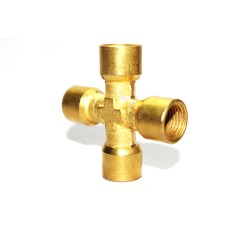 Brass Cross Four Way Adapter Female